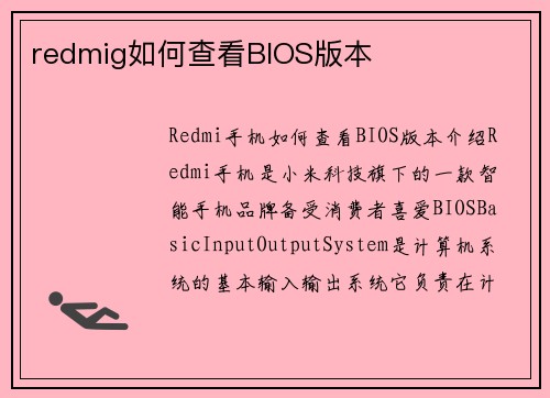 redmig如何查看BIOS版本